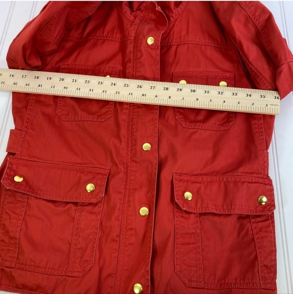 J Crew Relaxed Boyfriend Military Jacket With Gold Buttons. Burnt Orange. Size L - Picture 5 of 10